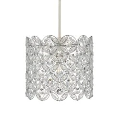 Arden Floral Chrome Easy Fit Pendant Shade 9 Arden Floral Chrome Easy Fit Pendant Shade -Dunelm Cheap Lighting Store 1000093327 alt05