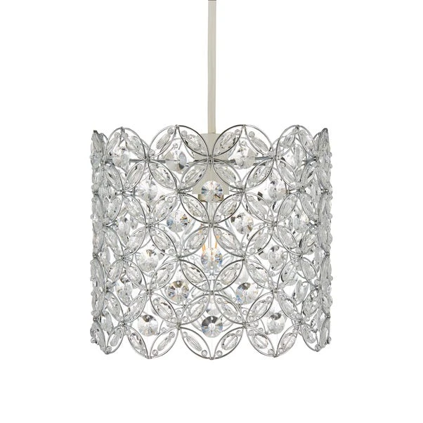 Arden Floral Chrome Easy Fit Pendant Shade 4 Arden Floral Chrome Easy Fit Pendant Shade - Image 4