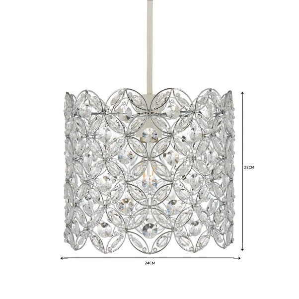 Arden Floral Chrome Easy Fit Pendant Shade 5 Arden Floral Chrome Easy Fit Pendant Shade - Image 5
