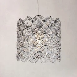 Arden Floral Chrome Easy Fit Pendant Shade 11 Arden Floral Chrome Easy Fit Pendant Shade -Dunelm Cheap Lighting Store 1000093327 alt08
