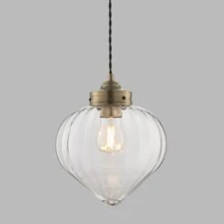 Rio Voyager Ribbed Glass Pendant Light -Dunelm Cheap Lighting Store 1000112039 alt07