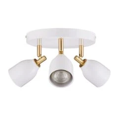 Clio 3 Light White Semi Flush Spotlight -Dunelm Cheap Lighting Store 1000119711 alt05
