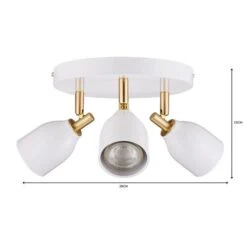 Clio 3 Light White Semi Flush Spotlight -Dunelm Cheap Lighting Store 1000119711 alt06