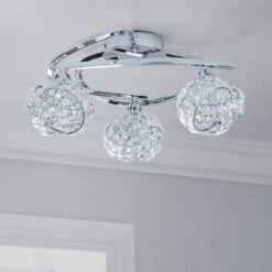 Cecilie 3 Light Crystal Semi Flush Ceiling Light -Dunelm Cheap Lighting Store 1000119787 alt01