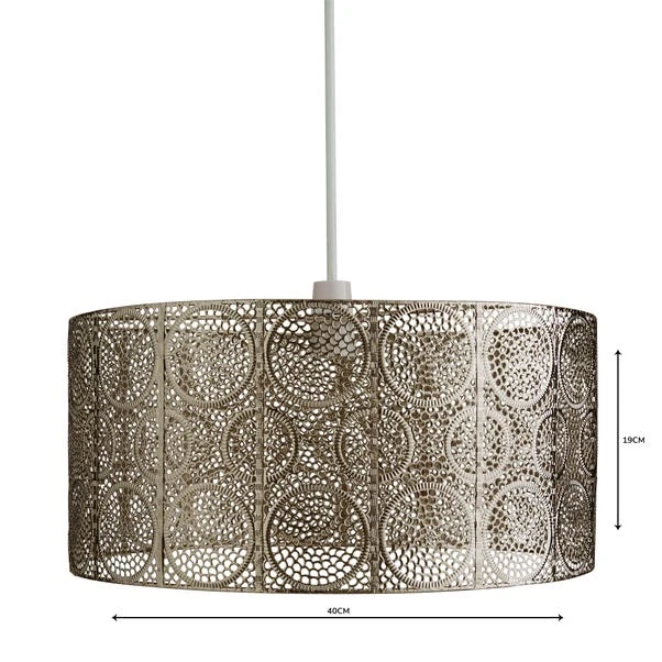 Manila Nickel Easy Fit Pendant Shade 4 Manila Nickel Easy Fit Pendant Shade - Image 4