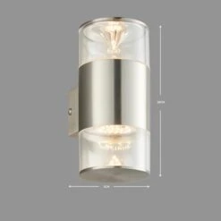 Aden 2 Light Steel Outdoor Wall Light -Dunelm Cheap Lighting Store 1000137345 alt06