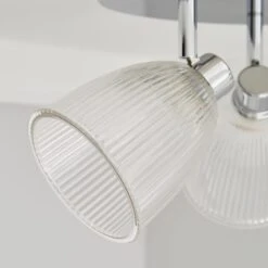 Bremont 3 Light Ribbed Glass Bathroom Semi Flush Spotlight 10 Bremont 3 Light Ribbed Glass Bathroom Semi Flush Spotlight -Dunelm Cheap Lighting Store 1000137363 alt02