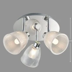 Bremont 3 Light Ribbed Glass Bathroom Semi Flush Spotlight 12 Bremont 3 Light Ribbed Glass Bathroom Semi Flush Spotlight -Dunelm Cheap Lighting Store 1000137363 alt04