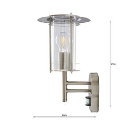 Derek PIR Sensor Glass Steel Outdoor Wall Light 10 Derek PIR Sensor Glass Steel Outdoor Wall Light -Dunelm Cheap Lighting Store 1000158750 alt04