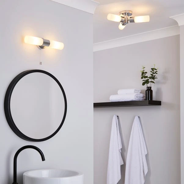 Porto Bathroom 2 Light Wall Light Chrome 7 Porto Bathroom 2 Light Wall Light Chrome - Image 7
