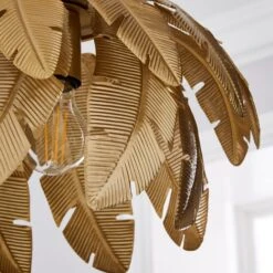 Farrah Gold Palm Leaf Pendant Light -Dunelm Cheap Lighting Store 1000182784 alt02