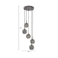 Alexis 5 Light Cluster Ceiling Light -Dunelm Cheap Lighting Store 30713726 alt05