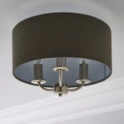 Preston 3 Light Flush Ceiling Light -Dunelm Cheap Lighting Store 30730505 alt01