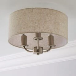 Preston 3 Light Flush Ceiling Light -Dunelm Cheap Lighting Store 30730506 alt01