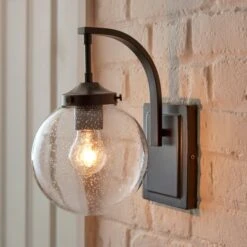 Twain Outdoor Globe Glass Wall Light -Dunelm Cheap Lighting Store 30730558