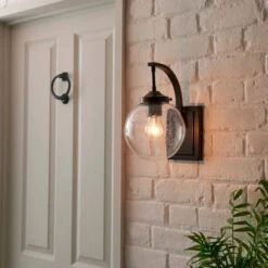 Twain Outdoor Globe Glass Wall Light -Dunelm Cheap Lighting Store 30730558 alt03