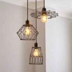 Frances Gunmetal 3 Light Cluster Ceiling Light