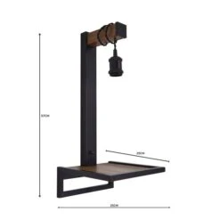 Fulton Plug In Wall Light With Shelf -Dunelm Cheap Lighting Store 30731173 alt06