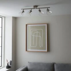 Delavin 4 Light Satin Nickel Semi Flush Spotlight Bar -Dunelm Cheap Lighting Store 30754843 alt03