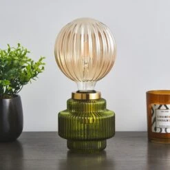 Niamh Ribbed Glass Table Lamp Base -Dunelm Cheap Lighting Store 30766246 alt02