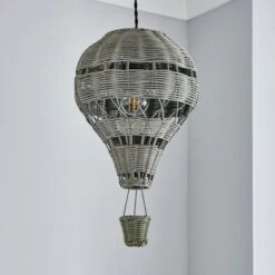 Hot Air Balloon Rattan Easy Fit Pendant Shade -Dunelm Cheap Lighting Store 30766259 alt01