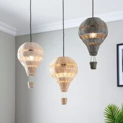 Hot Air Balloon Rattan Easy Fit Pendant Shade -Dunelm Cheap Lighting Store 30766260 alt04