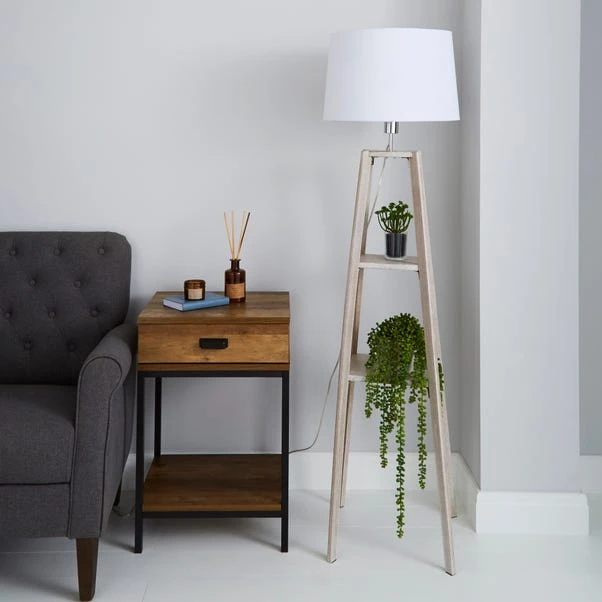 Beaumont Plant Stand Wooden Floor Lamp 2 Beaumont Plant Stand Wooden Floor Lamp - Image 2