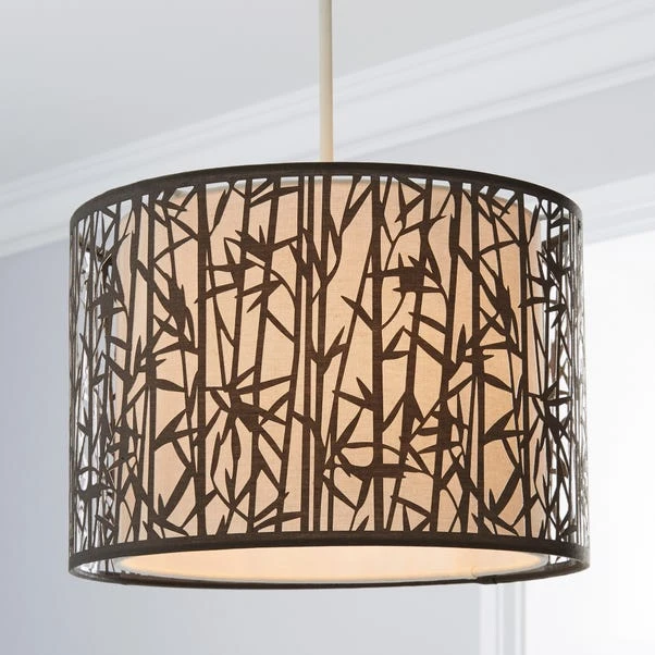 Catiri Bamboo Leaf Grey Easy Fit Pendant Shade 1 Catiri Bamboo Leaf Grey Easy Fit Pendant Shade