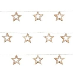 Wooden Star LED String Lights -Dunelm Cheap Lighting Store 30798501 alt04