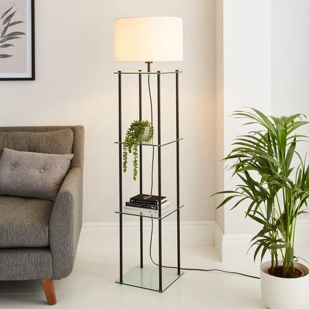 Wendell Glass Shelved Floor Lamp 1 Wendell Glass Shelved Floor Lamp