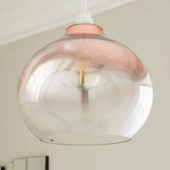 Nivala Metallic Ombre Copper Glass Easy Fit Pendant Shade -Dunelm Cheap Lighting Store 30831741 alt01