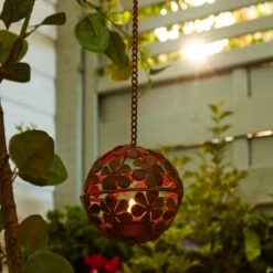 Hanging Flower LED Indoor Outdoor Solar Tealight Holder