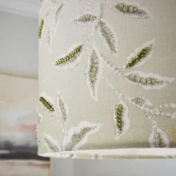 Green Leaf Embroidered Lamp Shade -Dunelm Cheap Lighting Store 30866836 alt04