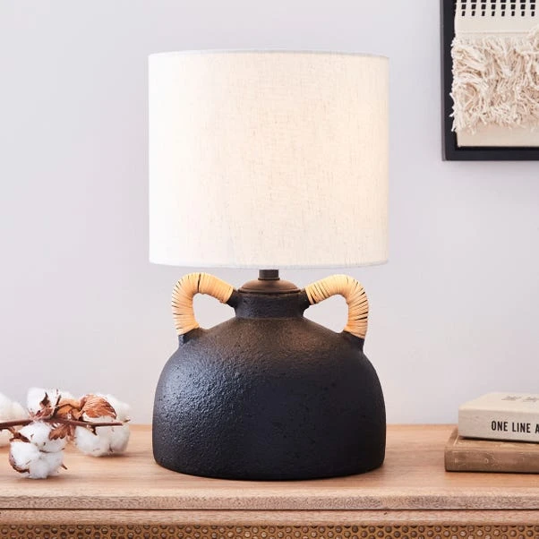 Zuri Traditional Ceramic Handle Table Lamp 1 Zuri Traditional Ceramic Handle Table Lamp