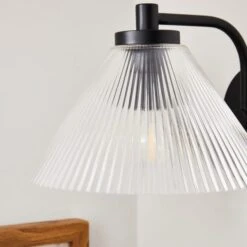 Ezra Ribbed Glass Plug In Wall Light 7 Ezra Ribbed Glass Plug In Wall Light -Dunelm Cheap Lighting Store 30868856 alt02