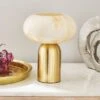 Lacey Alabaster Metal Touch Table Lamp
