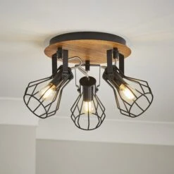 Fulton Industrial 3 Light Semi Flush Spotlight