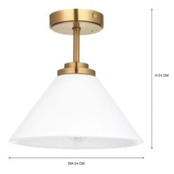 Churchgate Keyham Bathroom Semi Flush Ceiling Light -Dunelm Cheap Lighting Store 30869860 alt08