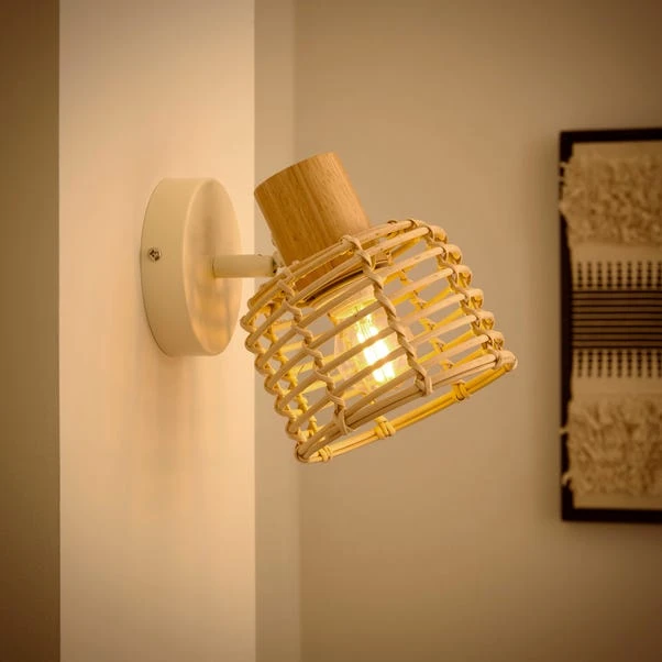 Emil Rattan Adjustable Wall Light 2 Emil Rattan Adjustable Wall Light - Image 2