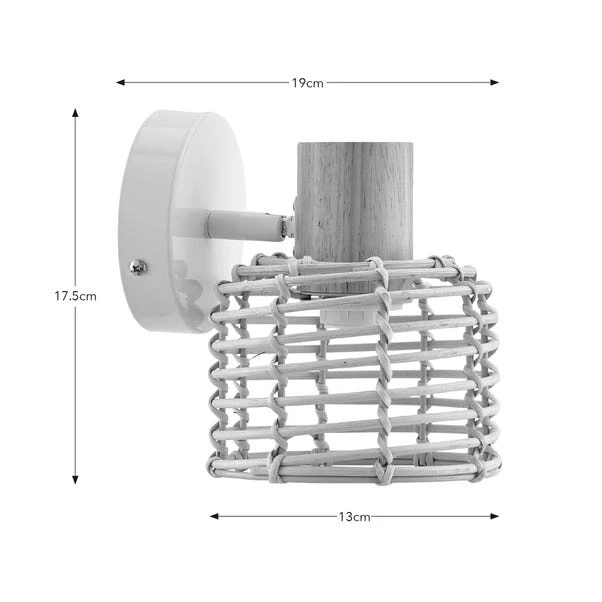 Emil Rattan Adjustable Wall Light 6 Emil Rattan Adjustable Wall Light - Image 6
