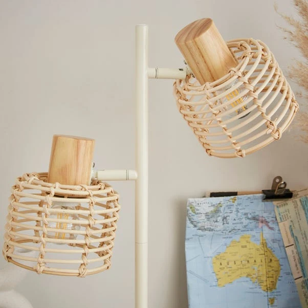 Emil Rattan 2 Light Adjustable Table Lamp 3 Emil Rattan 2 Light Adjustable Table Lamp - Image 3