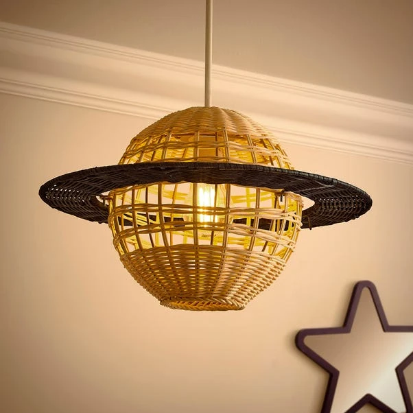Saturn Rattan Easy Fit Pendant Shade 2 Saturn Rattan Easy Fit Pendant Shade - Image 2