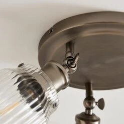 Tobias Industrial Ribbed 3 Light Adjustable Semi Flush Spotlight -Dunelm Cheap Lighting Store 30894935 alt02