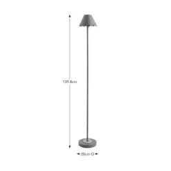Remi Scalloped Rechargeable Metal Floor Lamp 9 Remi Scalloped Rechargeable Metal Floor Lamp -Dunelm Cheap Lighting Store 30898643 alt08