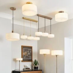 Amelie Opal Glass Flush Ceiling Light -Dunelm Cheap Lighting Store 30901047 alt09