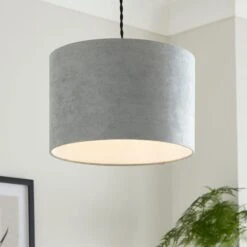 Iona Suede Drum Lamp Shade -Dunelm Cheap Lighting Store 30916547