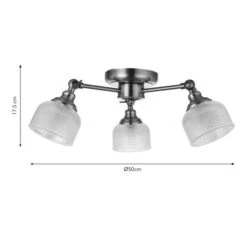 Amesbury Industrial 3 Light Semi Flush Ceiling Light -Dunelm Cheap Lighting Store 30921661 alt08