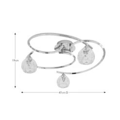 Alena 3 Light Semi Flush Ceiling Light 11 Alena 3 Light Semi Flush Ceiling Light -Dunelm Cheap Lighting Store 30922500 alt08