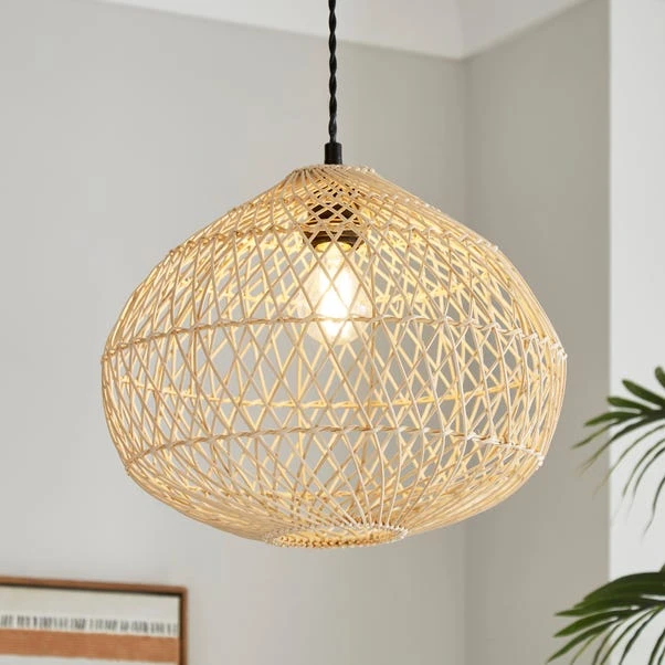 Maeve Boho Rattan Easy Fit Pendant Shade 1 Maeve Boho Rattan Easy Fit Pendant Shade
