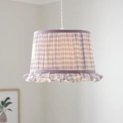 Carys Frilled Gingham Drum Lamp Shade 35 Carys Frilled Gingham Drum Lamp Shade -Dunelm Cheap Lighting Store 30923633